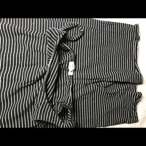 Black/white strip dress.